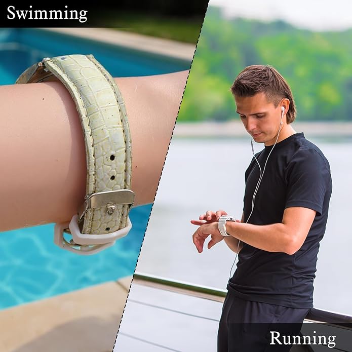 Xindojuz 9 PCS Watch Band Loop, White Silicone Magic Band Clips, Rubber Watch Strap Bands Holder Retainer Keepers Fastener Rings Replacement for Smartwatch Accessories Forerunner Bands (18/20/22 mm)