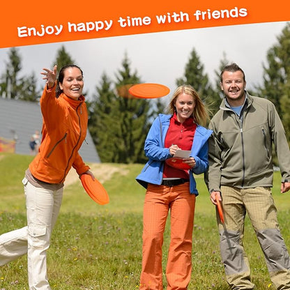 Lenwen 24 Pcs Flying Disc 6.89 Inch Soft Silicone Flying Disks Classic Play Flick Disc for Outdoor Backyard Beach Lawn Sports Park Camping Playing Adults Pet