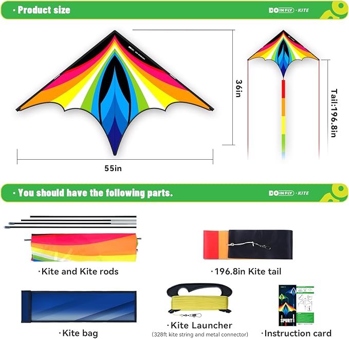 Triangular-Shaped Kite - Easy to Control, with an Eye-catching Design, it is Perfect for Outdoor Entertainment and Suitable for Beginners to use.