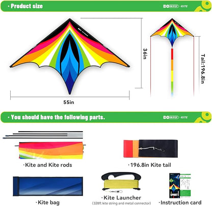 Triangular-Shaped Kite - Easy to Control, with an Eye-catching Design, it is Perfect for Outdoor Entertainment and Suitable for Beginners to use.