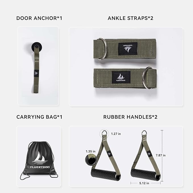 Resistance Bands, Exercise Elastic Bands Set, 40Lb To 80Lb Workout Bands with Handles Protective Sleeves Door Anchor Ankle Strap, Resistance Bands for Working Out With Handles - up to 300Lbs YLUERTDOO