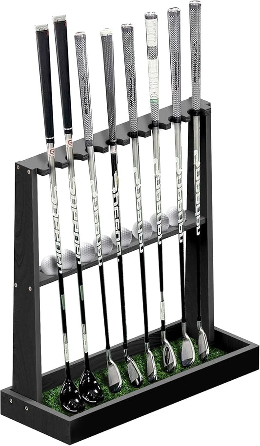 Golf Club Holder Stand,Wooden Golf Club Rack -Indoor Display Rack,Golf Club Organizer for 8 Clubs