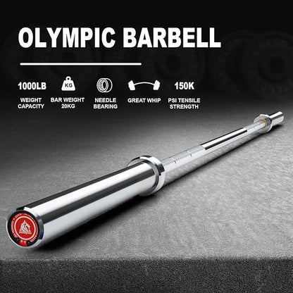 LIONSCOOL 7FT Olympic Barbell for Weightlifting, Power Lifting, 2 Inch Strength Training Bar for Squats, Deadlifts, Presses, Rows, Curls - 700lbs/1000lbs/1500lbs Capacity
