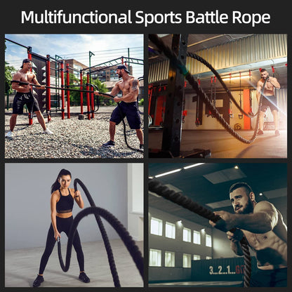 Max4out Battle Ropes 1.5 inch 30 ft - Polyester Workout Rope Heavy for Home Body Workouts Building