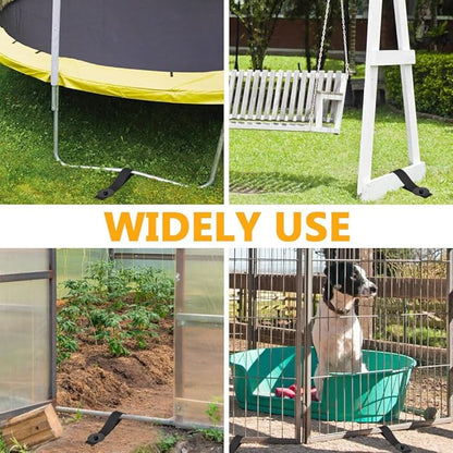 Trampoline Stakes, Flymer Trampoline Anchors High Wind Heavy Duty, 12 in Trampoline Tie Down Anchor Kit for Ground Stake, Screw in Ground Anchor 6 Pcs with Straps