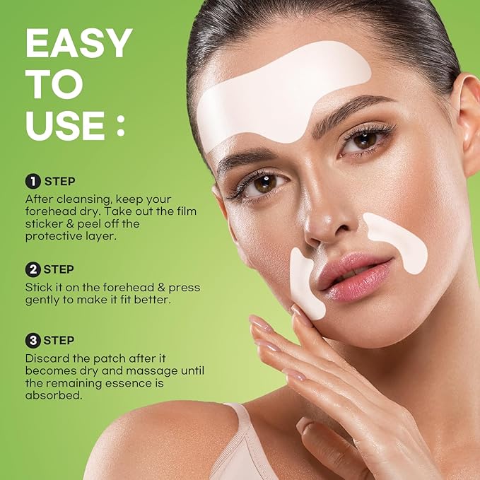 Smile Line and Forehead Wrinkle Patches: Smile Line Treatment with Aloe, Collagen, Vitamin E-Forehead Patches 12pcs, Smile Line Patches 24pcs