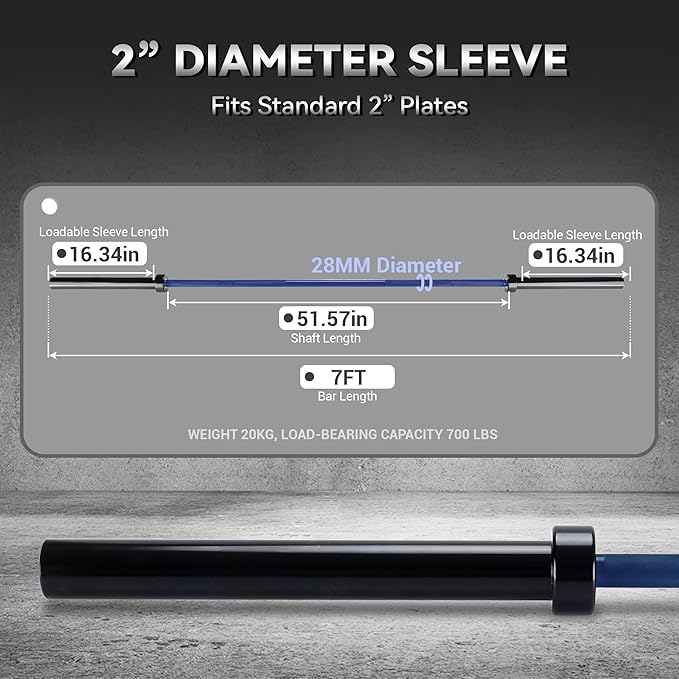 Barbell Bar for Weightlifting - 7FT Heavy Duty (1500LB/700LB), 4FT Short (500LB), 47" EZ Curl Bar - Fits 2" Standard Plates - Home Gym Strength Training