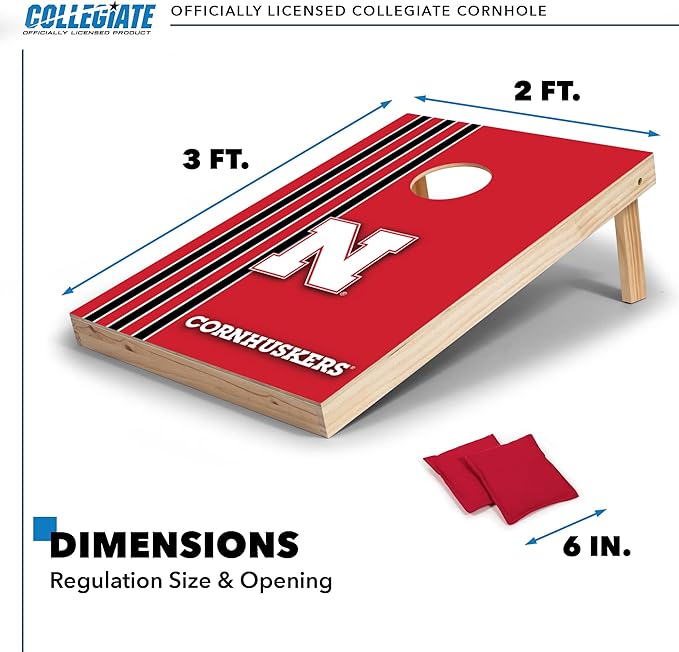 2' x 3' Solid Wood Cornhole Set with Direct Print HD Team Graphics – Great Gift for Any NCAA Fan! Bean Bag Toss Family Outdoor Games