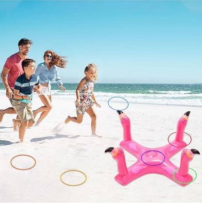 Voiiake Pool Floats Toys Games Set, Inflatable Cross Ring Toss Game Toy with 6pcs Rings for Kids Adults Family, Swimming Pool Water Game
