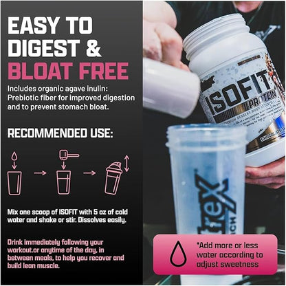 Nutrex Research IsoFit Whey Protein Powder Instantized 100% Whey Protein Isolate (30 Servings (Pack of 1), Strawberries & Cream)