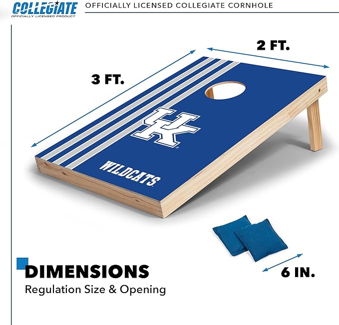2' x 3' Solid Wood Cornhole Set with Direct Print HD Team Graphics – Great Gift for Any NCAA Fan! Bean Bag Toss Family Outdoor Games