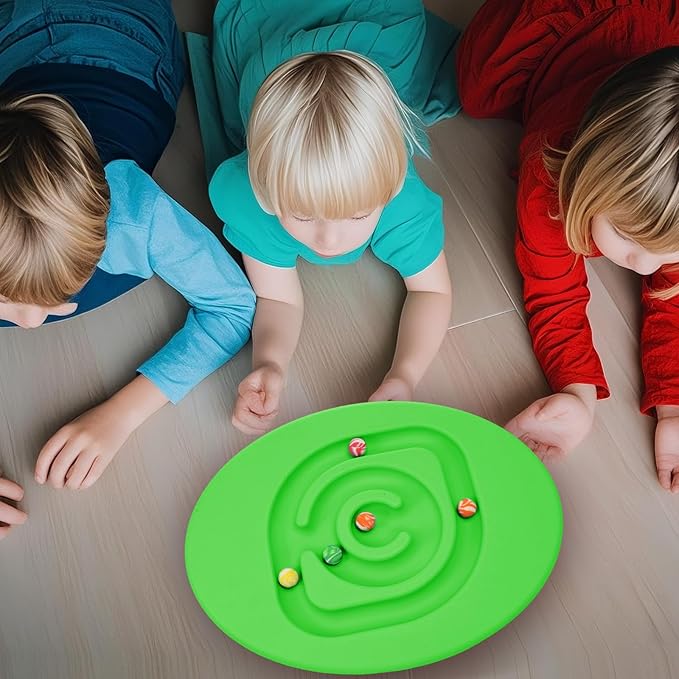 Maze Balance Board for Kids Plastic Wobble Rocker Balance Board with Mini Balls Load 170lb for Balancing Exercise Equipment Game Girls Boys Physical Therapy, 18.5 x 14.57 Inches