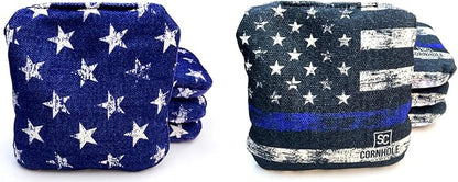 Professional Dual Sided Cornhole Bags- 16 oz 6x6 w/Premium Resin Fill - Official Tournament Slide/Stick Pro Bean Bags - Regulation/Approved