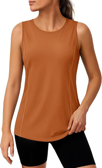 TACVASEN Women's UPF 80+ Workout Tank Top Sleeveless Quick Dry Sun Protection Hiking Athletic Gym Yoga Running Shirts