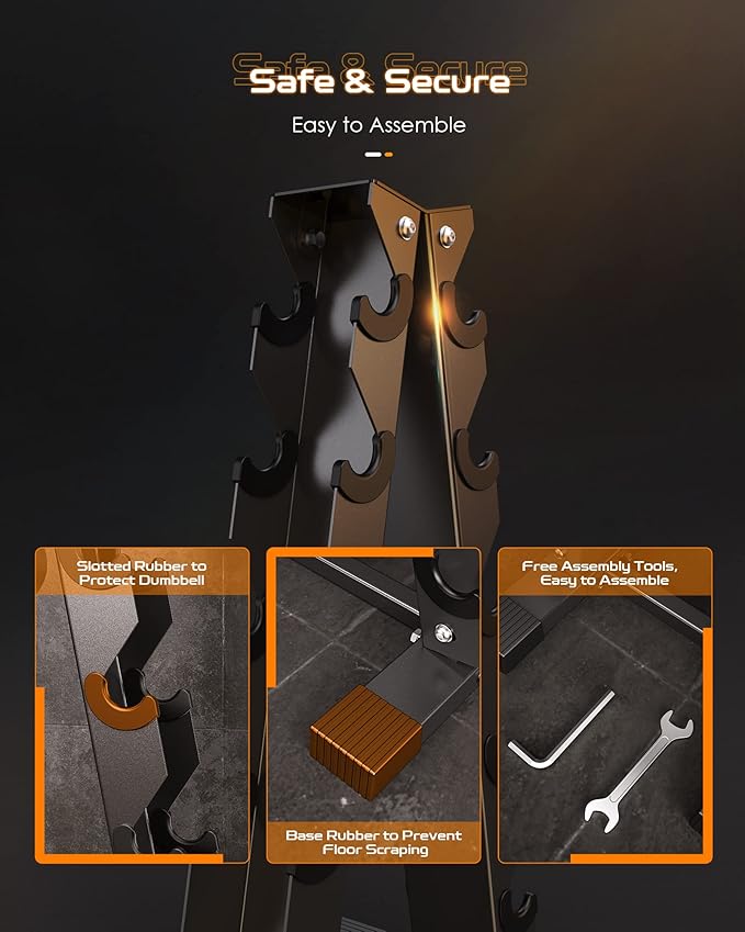 Dumbbell Rack Stand Only, Weight Rack for Dumbbells Compact A-Frame Home Gym Space Saver (480/800 LBS Weight Capacity, 2025 New Version)