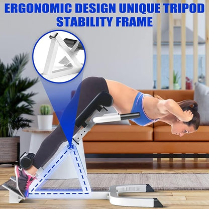 Roman Chair,Back Extension Bench,Multi Functional Ab Bench, Hyperextension Bench Abdominal Exercise, Leg Strength Trainer Home Men Women Full Body