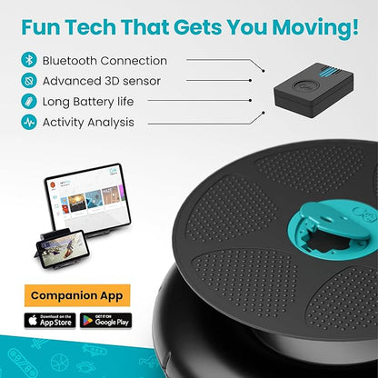 GoBalance Board - App-Enabled Balance Board. Smart Bluetooth Sensor, 12 FREE Interactive Games - Fun, Balance Training and Home Gym Workout! Boost Coordination & Strength for Teens and Adults
