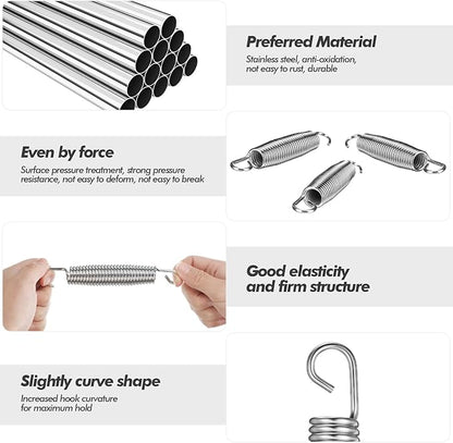 Tudomro Trampoline Springs Replacement - Heavy Duty Stainless Steel Weather Resistant Metal Trampoline Pulling Tool Accessories