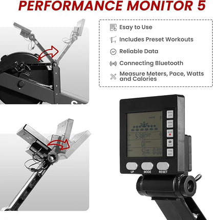 Rowing Machine for Home, Indoor Exercise Equipment, Wind Resistance Rowing Machine with LCD Display