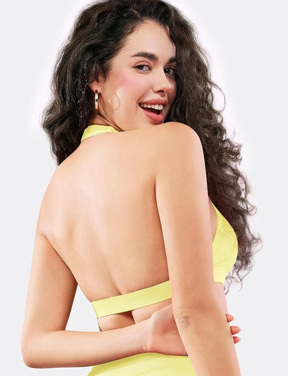 VOYJOY Sports Bras for Women Basic Wireless Bra Crop Workout Yoga Bra Sexy Tank Top