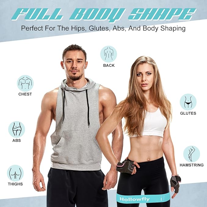 12 Pcs Latex Resistance Loop Exercise Bands for Booty Workout Stretch Exercise Bands Non Slip for Legs Squat Resistance Loop Women Men Starter Butt Hip Thigh Fitness