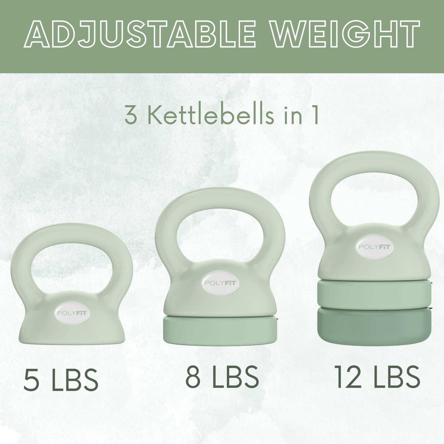 Polyfit Adjustable Kettlebell Set - 5-in-1 Weights for Home Gym