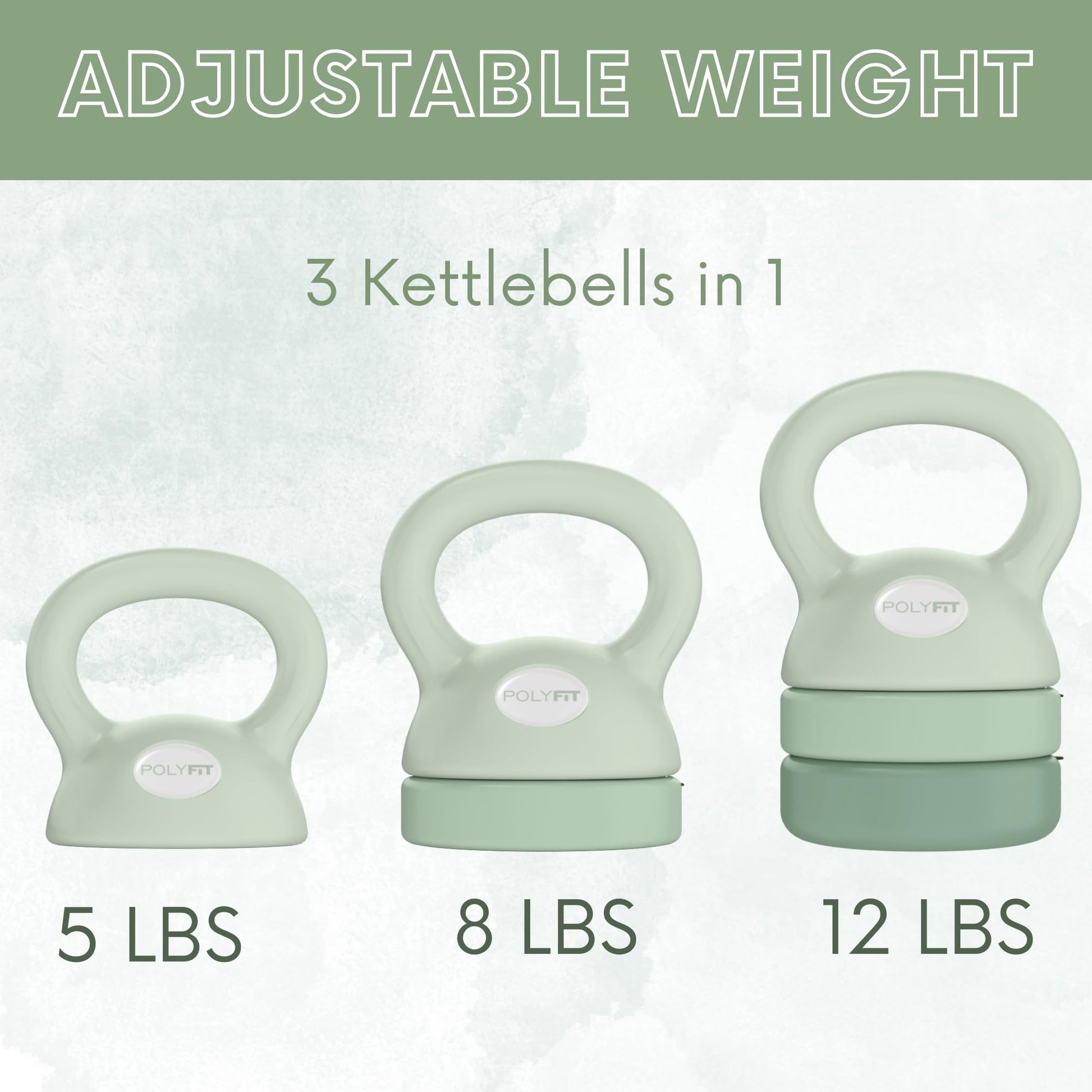 Polyfit Adjustable Kettlebell Set - 5-in-1 Weights for Home Gym