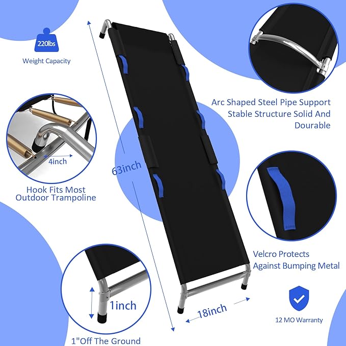 Trampoline Ladder Slide Kit, Trampoline Accessories Includes Slide and Ladder for Children to Climb and Slip Down