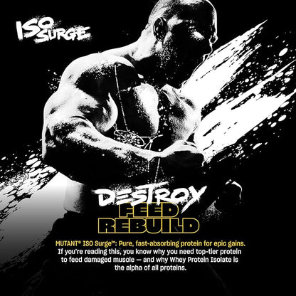 Mutant ISO Surge Whey Protein Isolate Powder Acts Fast to Help Recover, Build Muscle, Bulk and Strength, 1.6 lb (Cookies & Cream)