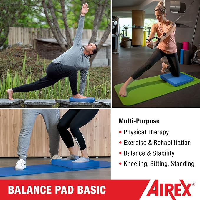 AIREX Balance Pad ??Stability Trainer for Balance, Stretching, Physical Therapy, Exercise, Mobility, Rehabilitation and Core Training Non-Slip Closed Cell Foam Premium Balance Pad
