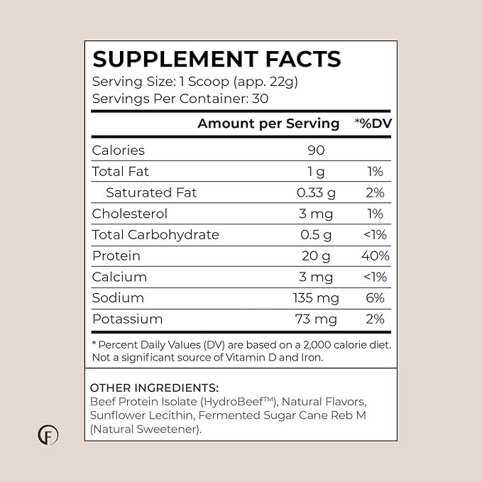 Faster Way - Protein Powder - Hydrolyzed Grass Fed Beef - 20g of Protein Per Serving - Muscle Growth & Recovery - 9 Essential Amino Acids - Sugar, Gluten & Dairy Free - Non-GMO - Vanilla - 30 Servings