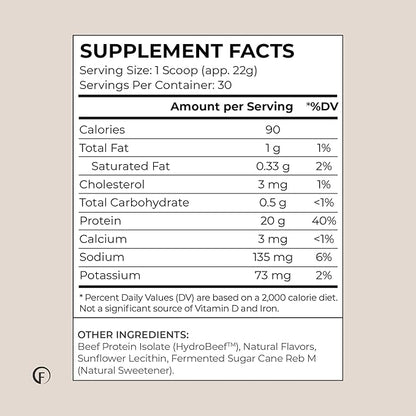 Faster Way - Protein Powder - Hydrolyzed Grass Fed Beef - 20g of Protein Per Serving - Muscle Growth & Recovery - 9 Essential Amino Acids - Sugar, Gluten & Dairy Free - Non-GMO - Vanilla - 30 Servings