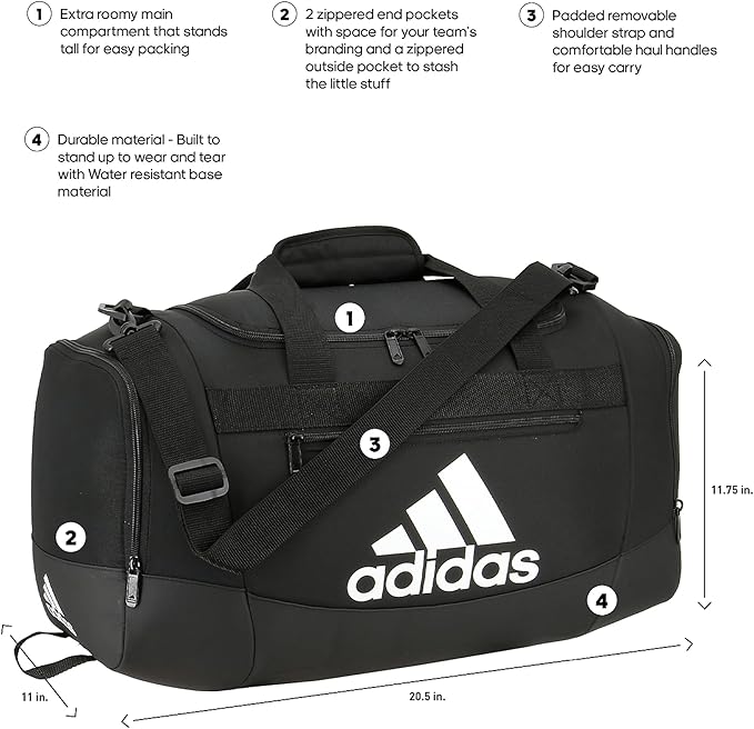 adidas Unisex Adult Defender 4.0 Gym Duffel Bag for Men and Women