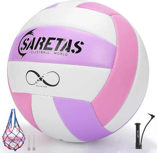 Beach/Water/Sand Volleyballs, Outdoor/Indoor Official Size, Soft Touch Volleyball for Beginners