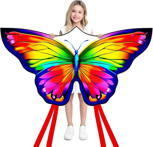 Butterfly Kites for Kids & Adults, Easy to Fly Design with Long Tail for Stability, for Kids Ages