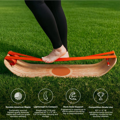 GIBBON SlackBoard - GiBoard Balance Board Kids & Adults - Slackline Balance Trainer - Slack Board