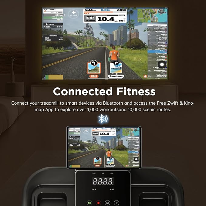 Treadmill with 0-15% Auto Incline, 3.5HP Quiet Brushless Foldable Treadmills for Home, Small Space Portable Running Walking Machine, 300 Lbs Capacity with Bluetooth APP & Pulse Monitor