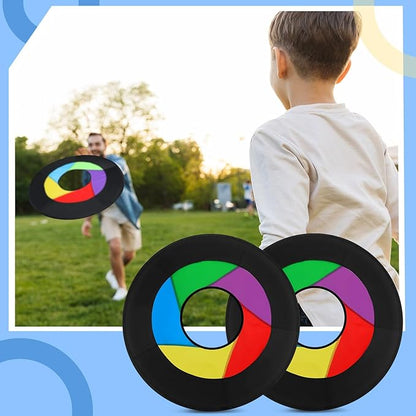 36" Giant Flying Disc Folds to 12" Soft Foldable Flying Ring Throwing Safe Lightweight Fabric Disc with Storage Bag for Summer Kids Adults Family Outdoor Fun School Activities