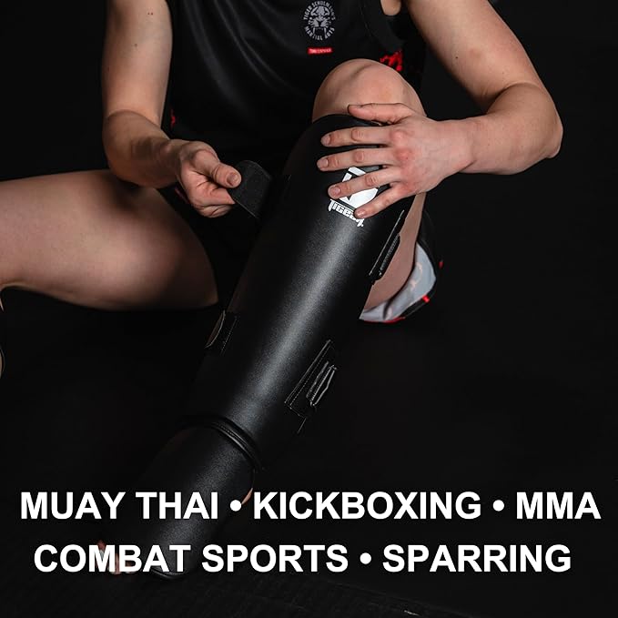 Tigear Core Shin Guards – MMA Martial Arts Shin Guards for Muay Thai & Kickboxing Sparring and Training | Premium, Lightweight | Professional Protection for Men, Women, Kids