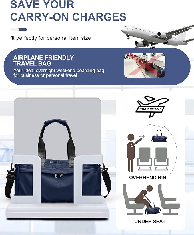 Small Gym Bag for Men Duffle Bag with Shoe Compartment Yoga Mat Bag Sports Workout Bag Weekend Overnight Bag, Dark Blue