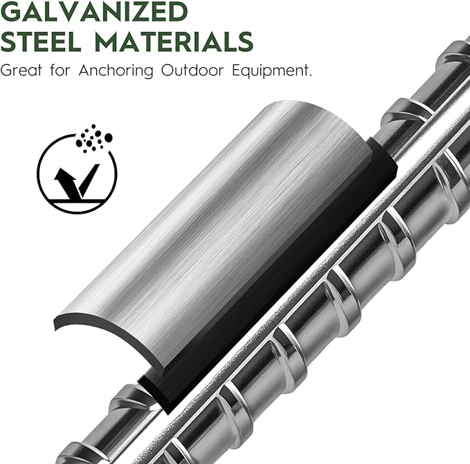 12 inches Ground Stakes Heavy Duty 28 Pieces Metal Fence Rebar Stake 5/16" Diameter J Hook Ground Spikes, Tent Stakes, Swing Set and Gazebo Anchors