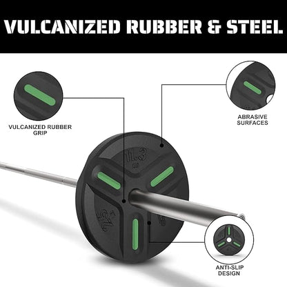 Cast Iron Plate Weights by Tribe WOD- Gym Weights for Men and Women, Cast Iron Plate Weights 1 of 2, Rubber and Steel Weights for Lifting (1 Plate)