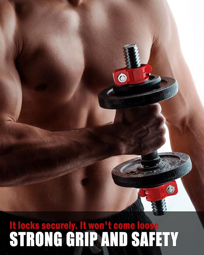 Narrow Barbell Clips 2.5cm Width for Olympic Bars, 0.9-1.18inch Adjustable Weight Clamps, Quick Release Locking Collars for Weightlifting