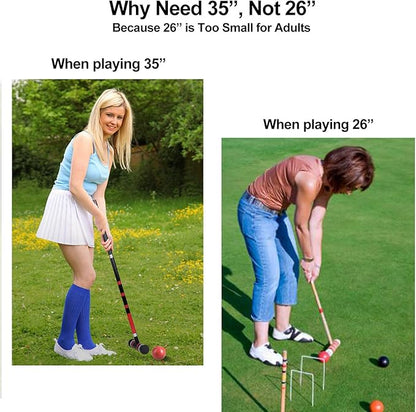 [6 Players] Premium Croquet Set 35'' for Families, Croquet Set with Carrying Bag for Yard Outdoor Lawn Backyard Games for Kids Adults All Ages