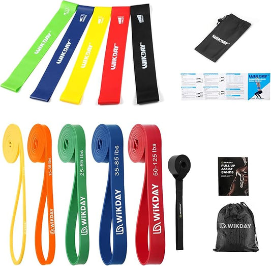 Resistance Bands, Pull Up Bands, Workout Bands for Exercise, Thick Heavy Resistance Band Set with Door Anchor, Elastic Bands for Body Stretching, Crossfit Training at Home/Gym Men & Women Women