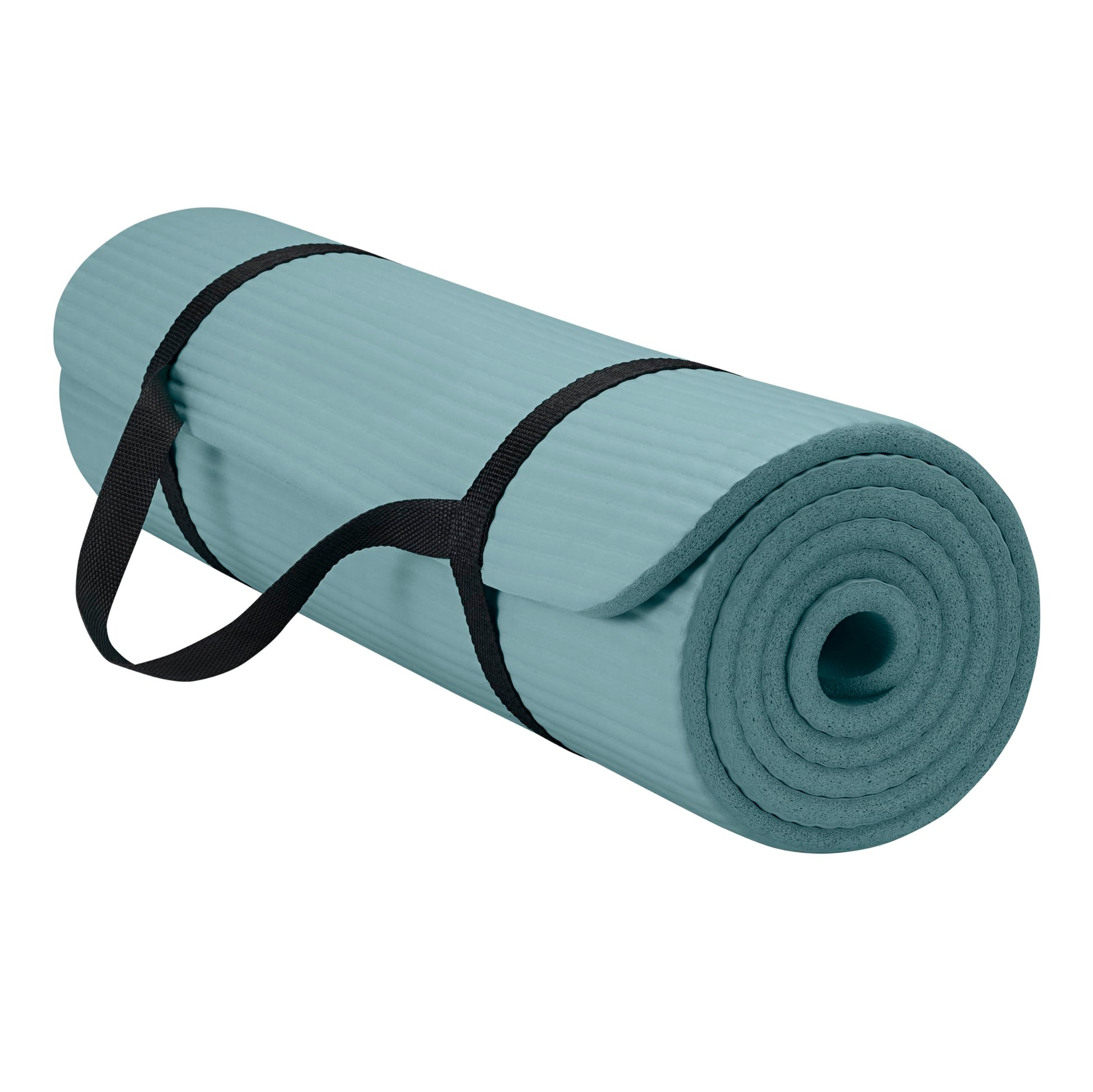 Gaiam Essentials Thick Yoga Mat with Easy-Cinch Strap (Balsam, 10mm)