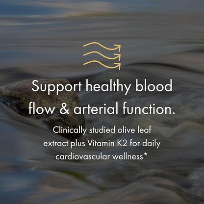 NAOMI BP Advanced, Potent Ingredients for Blood Flow and Circulation, Endothelial Function, Supports Cardiovascular and Arterial Health, 1000mg Olive Leaf Extract, 180mcg Vitamin K2 (Small, 60 Count)