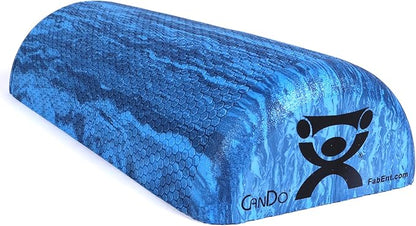 CanDo Premium Blue Marble EVA Foam Roller for Muscle Restoration, Massage Therapy, Sport Recovery and Physical Therapy 6" x 12" Half-Round