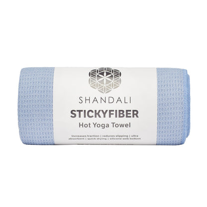 Shandali Stickyfiber Hot Yoga Towel - Silicone Backed Yoga Mat-Sized, Absorbent, Non-Slip, 24" x