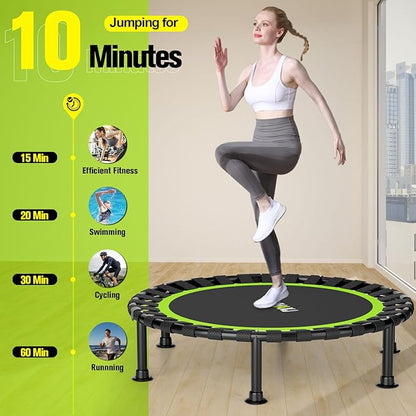 Foldable Mini Trampoline, 40"/48" Rebounder Trampoline for Adults & Kids, 440lbs Capacity Indoor Fitness Workout Exercise Equipment
